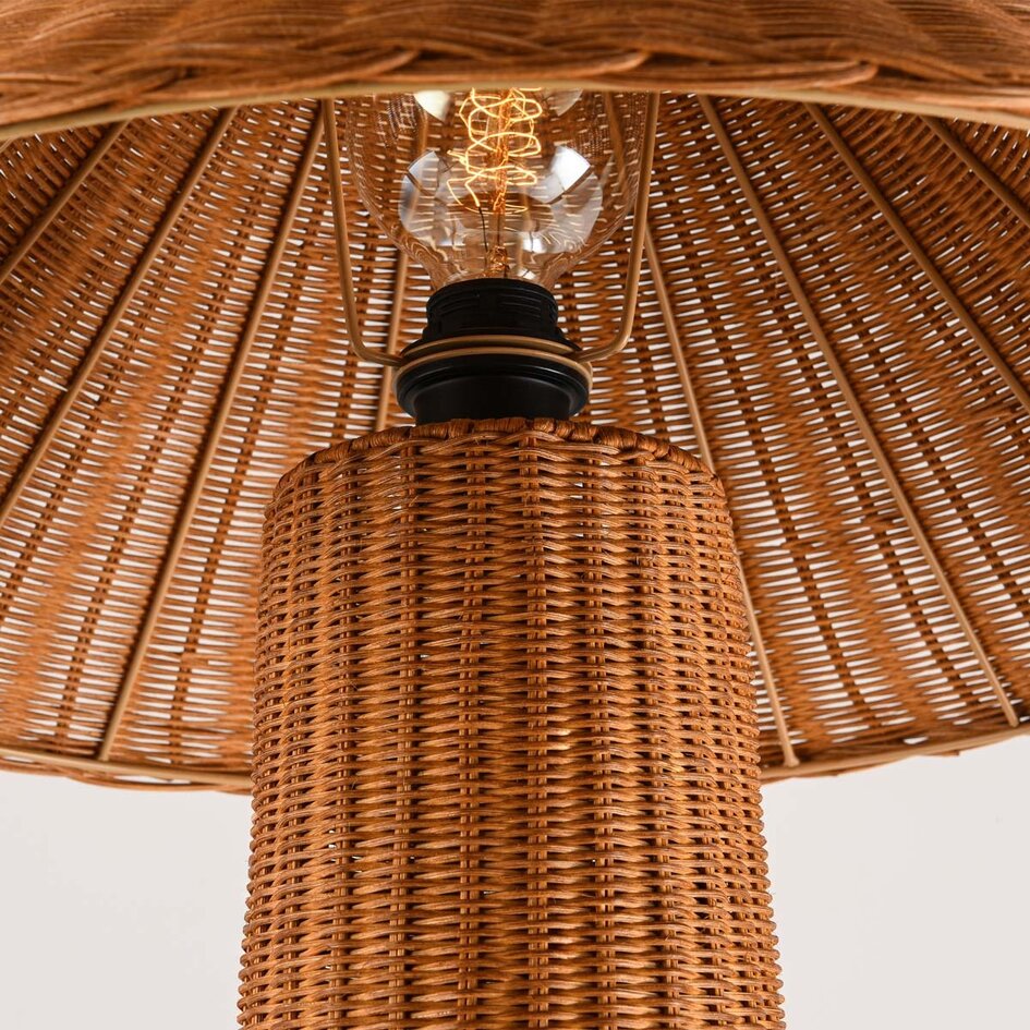 Boho vloerlamp Vasari van handgevlochten rotan
