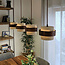 4-lichts hanglamp Mavero - cement en hout