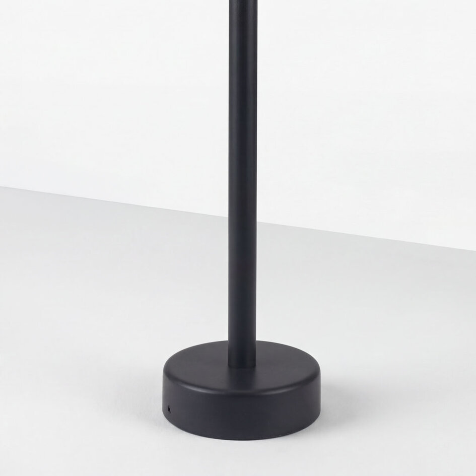 Zwarte staande buitenlamp met transparant kap - Joaz