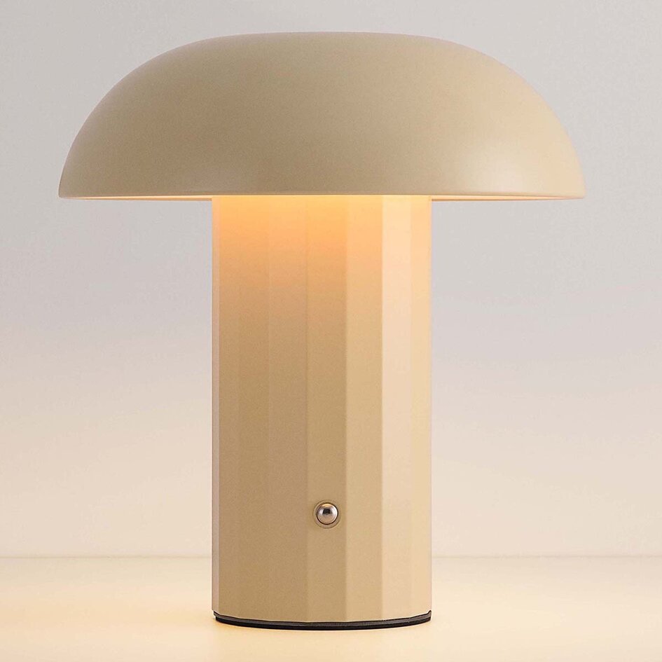 Draadloze tafellamp Noma in beige met dimbaar en instelbaar licht