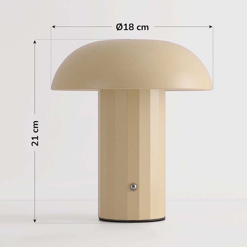 Draadloze tafellamp Noma in beige met dimbaar en instelbaar licht