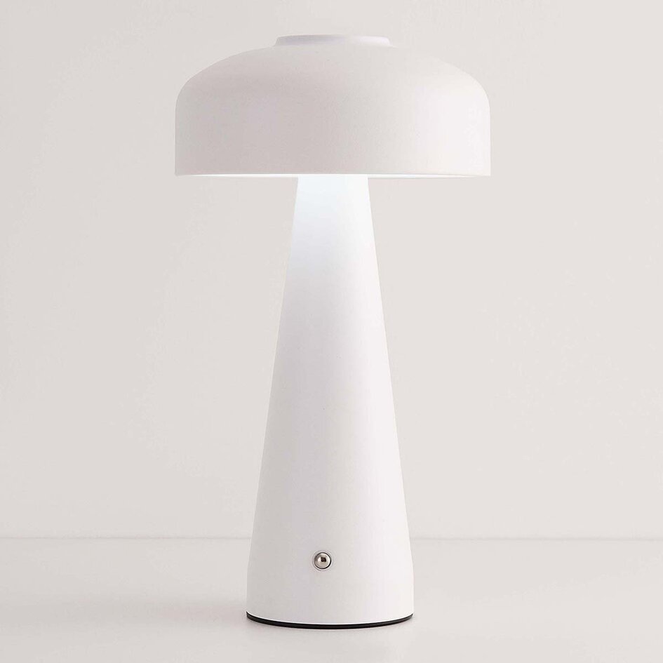 Oplaadbare mushroom lamp Soma in wit met touch dimmer en instelbare kleurtemperatuur