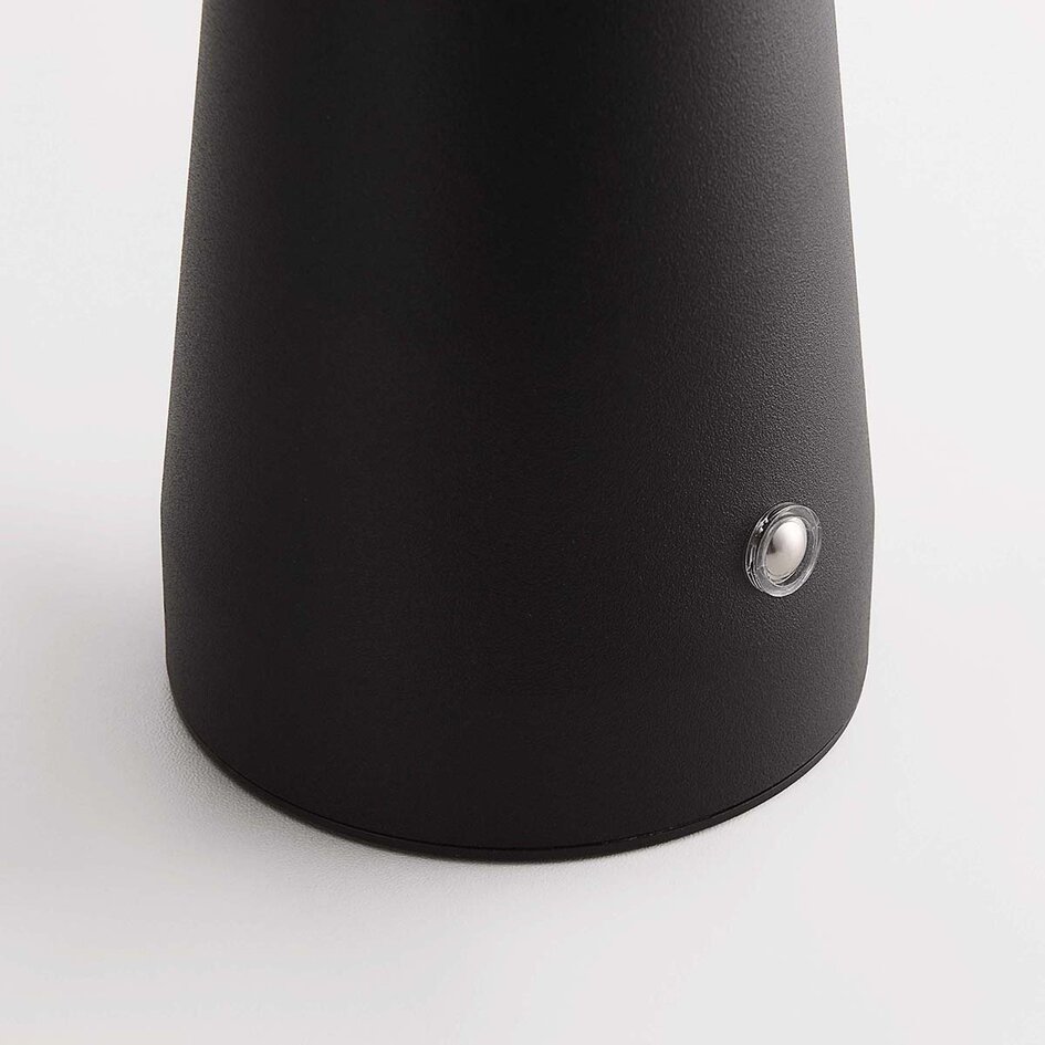 Oplaadbare mushroom lamp Soma zwart met touch dimmer en instelbare kleurtemperatuur