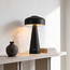 Oplaadbare mushroom lamp Soma zwart met touch dimmer en instelbare kleurtemperatuur