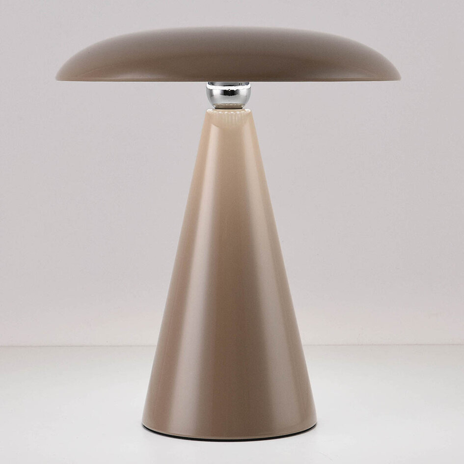 Oplaadbare tafellamp Ariso taupe met touch dimmer en instelbare lichtkleur