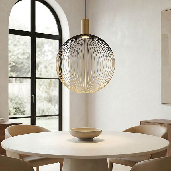 Hanglamp Nobla van zwart met goud metaal  Ø40 cm