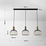 Moderne hanglamp Nobles zwart met goud metaal, 3-lichts