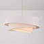 Design hanglamp Nerai beige met drie gelaagde linnen kappen