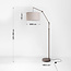 Vloerlamp Narae met verstelbare arm en linnen kap - taupe