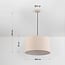 Hanglamp Aureo beige met linnen kap en travertin effect