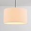 Hanglamp Aureo beige met linnen kap en travertin effect