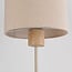Tafellamp Aurea beige met linnen kap en travertin effect