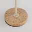 Tafellamp Aurea met linnen kap en travertin effect - beige