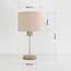 Tafellamp Aurea beige met linnen kap en travertin effect