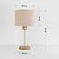 Tafellamp Aurea met linnen kap en travertin effect - beige