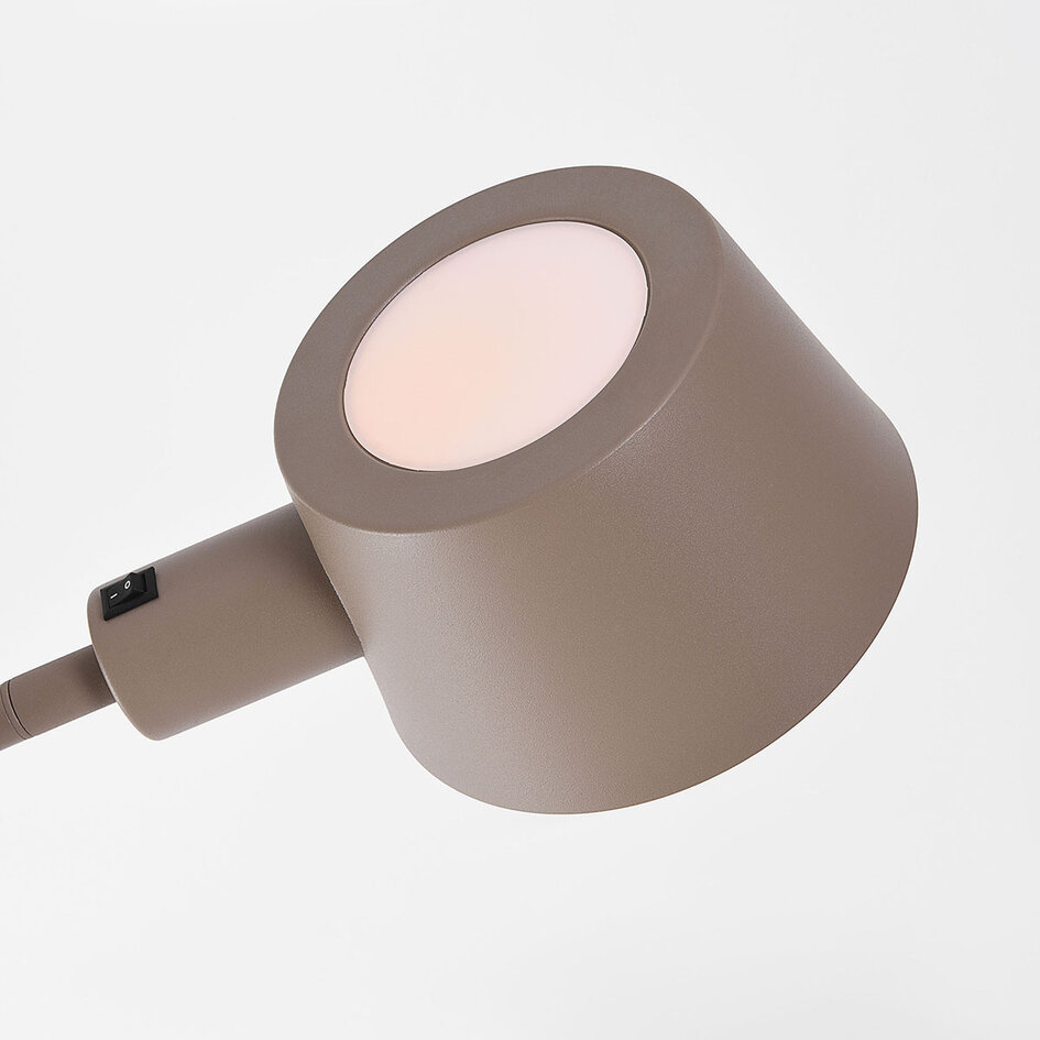 Verstelbare vloerlamp Mella met tweezijdig licht - taupe