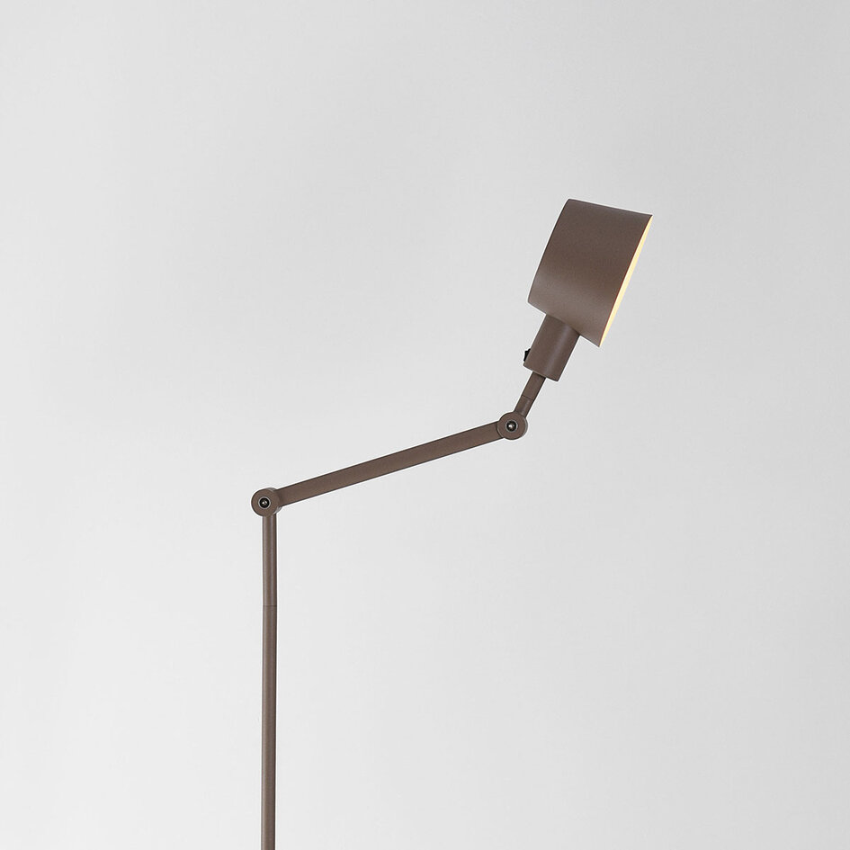 Verstelbare vloerlamp Mella met tweezijdig licht - taupe