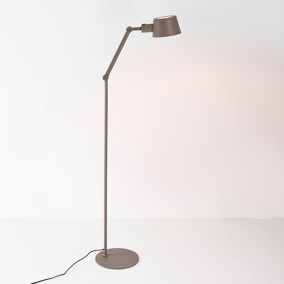 Verstelbare vloerlamp Mella met tweezijdig licht - taupe