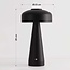 Oplaadbare mushroom lamp Soma zwart met touch dimmer en instelbare kleurtemperatuur