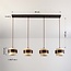 4-lichts hanglamp Mavero - cement en hout