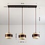 3-lichts hanglamp Mavero - cement en hout