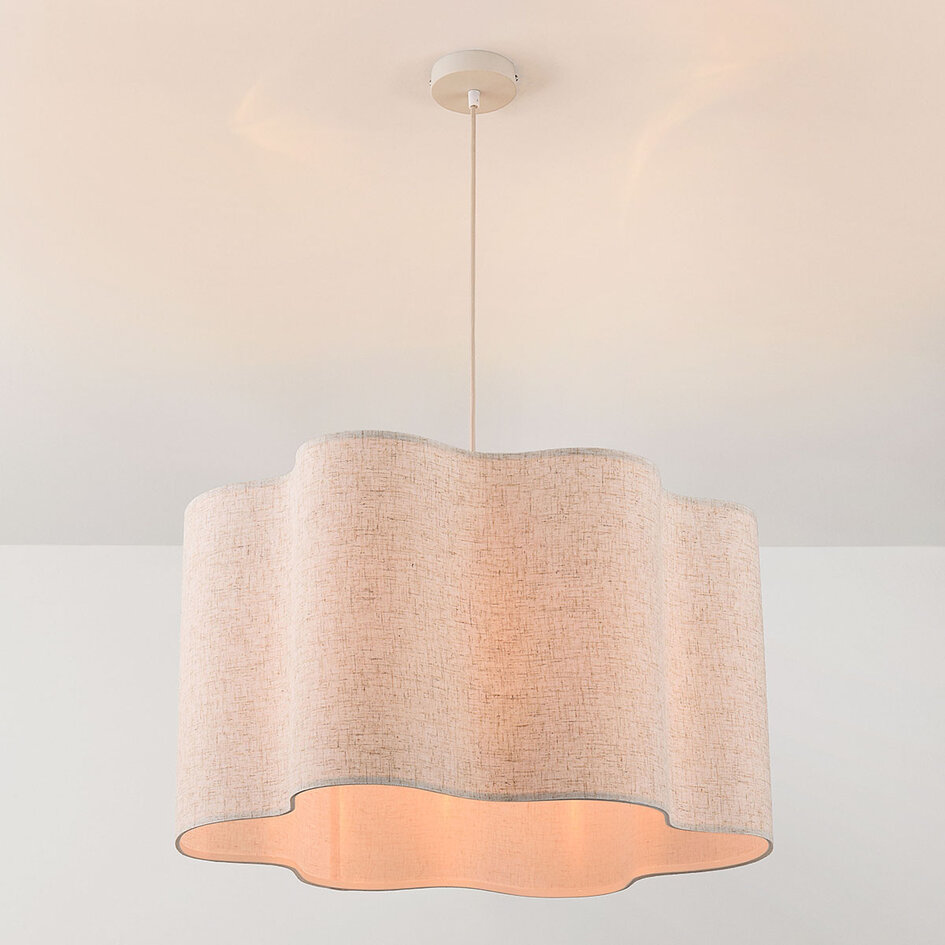Hanglamp Hiras Ø40 cm - beige met linnen kap