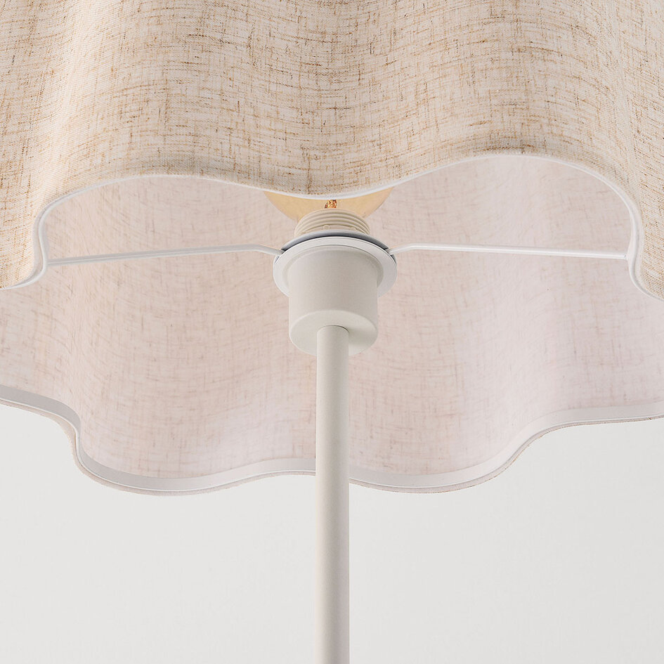 Vloerlamp Hiros beige met linnen kap