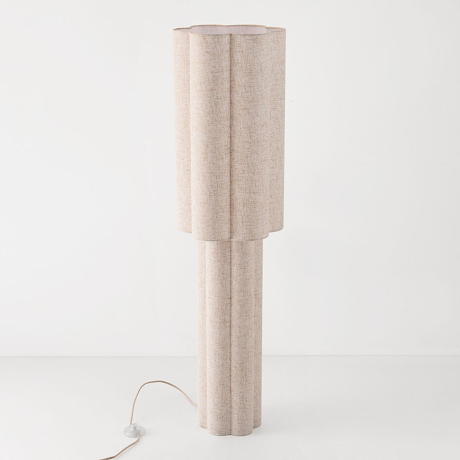 Japandi vloerlamp Hika linnen
