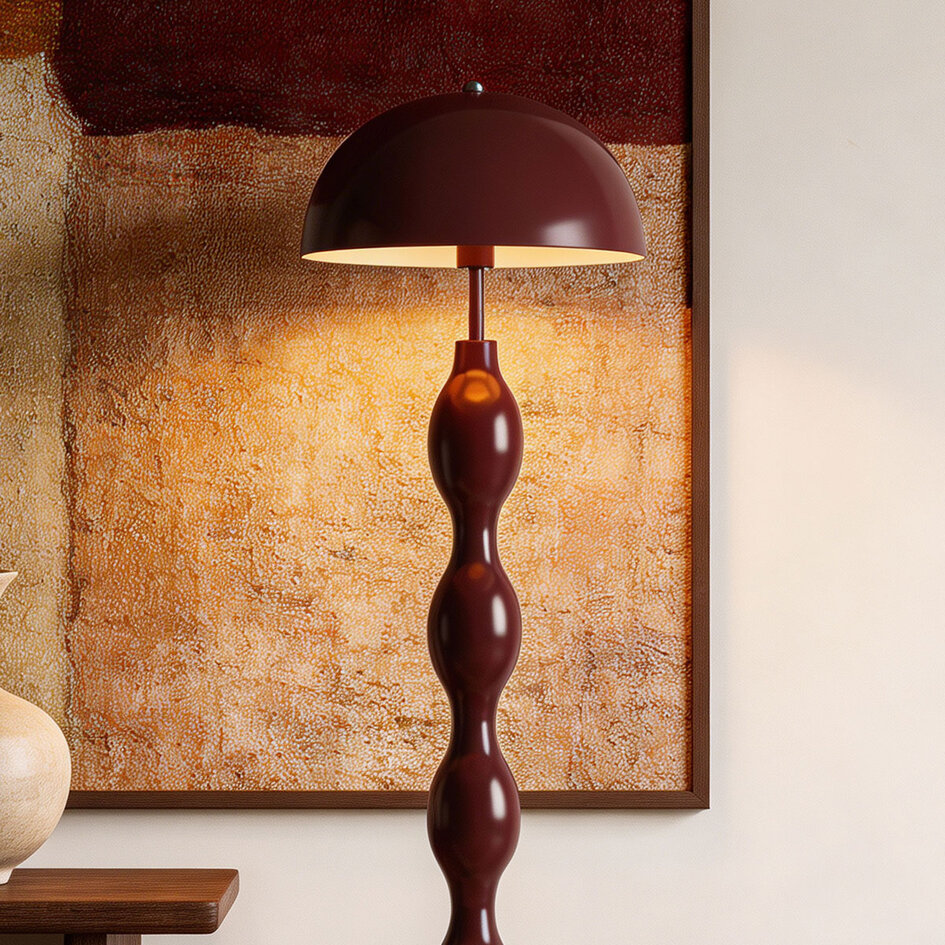 Design vloerlamp Mura burgundy (donkerrood) van metaal