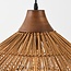 Hanglamp Suki van handgevlochten rotan met houten detail Ø49 cm