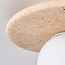 Plafondlamp Cenno met travertin look en melkwit glas