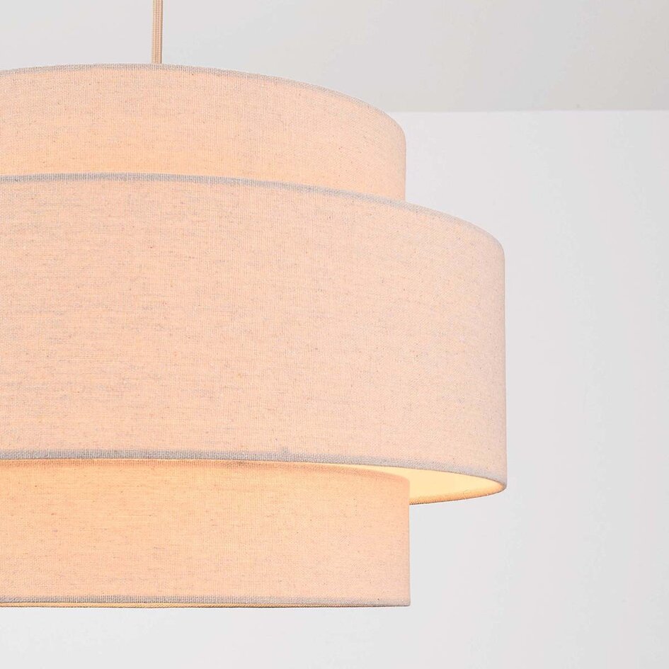 Hanglamp Corra beige met gelaagde linnen kap
