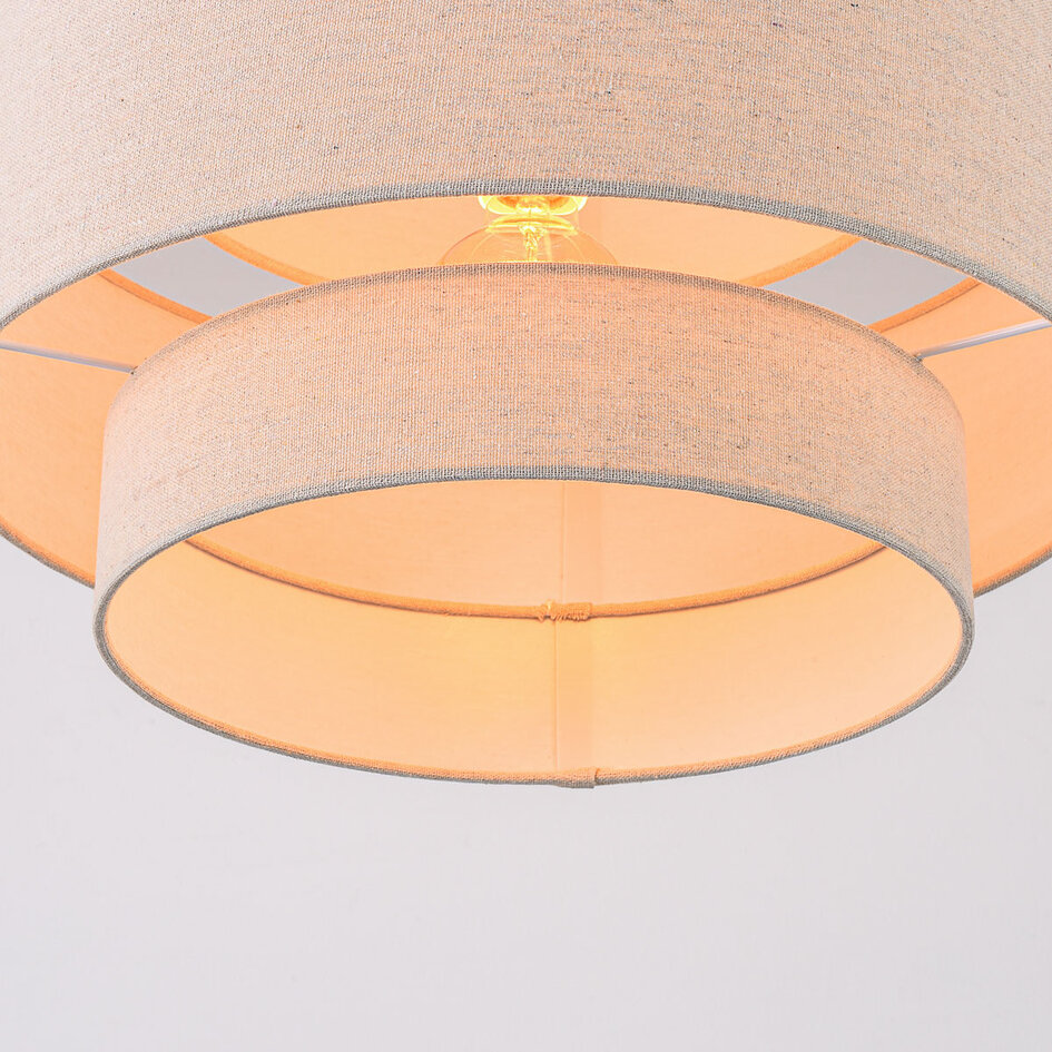 Plafondlamp Corre - gelaagde linnen kappen
