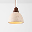 Japandi hanglamp Marena van travertin (natuursteen) en hout