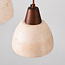 3-lichts japandi hanglamp Marena van travertin (natuursteen) en hout