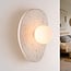 Wandlamp Lucio - travertin (natuursteen) met glazen bol