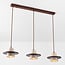 3-lichts Japandi hanglamp Caelio - travertin (natuursteen) en hout