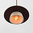 3-lichts Japandi hanglamp Caelio - travertin (natuursteen) en hout