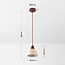Japandi hanglamp Marena - travertin (natuursteen) en hout