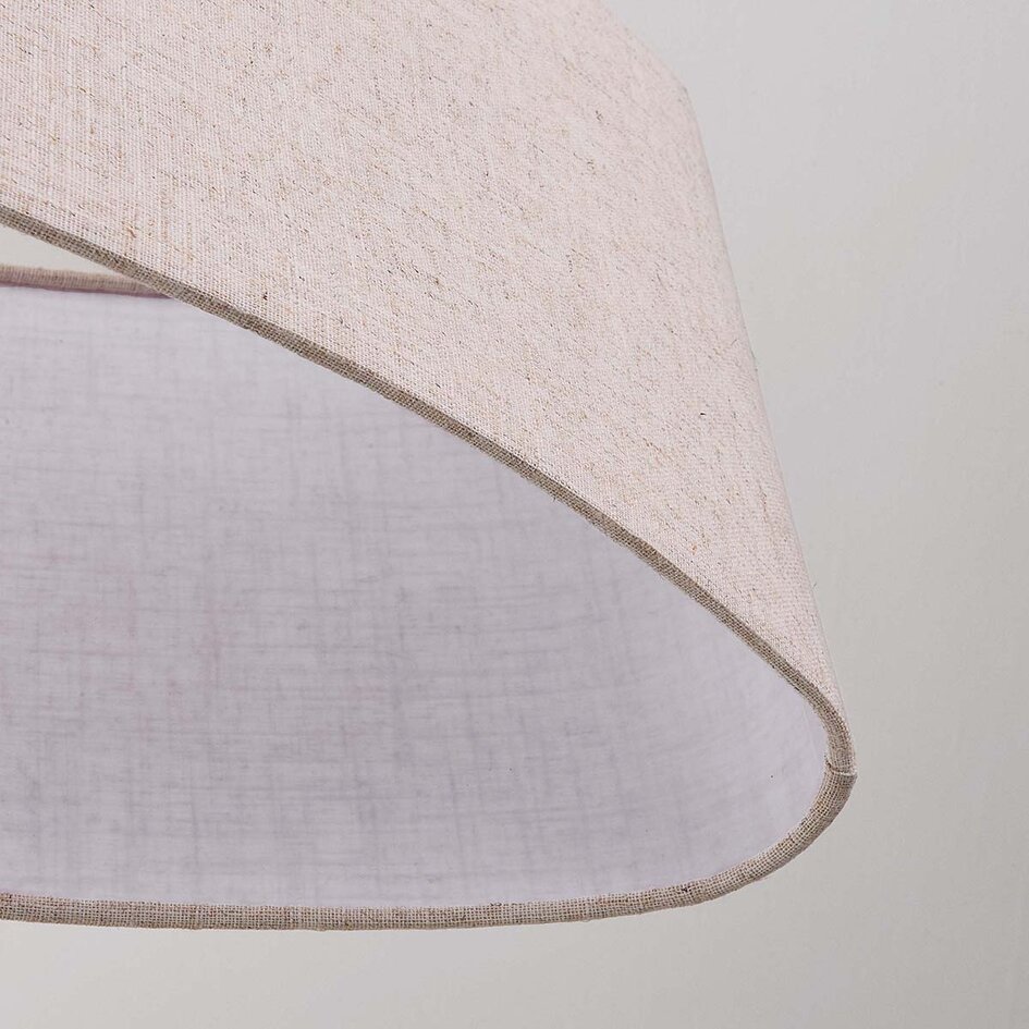 Minimalistische hanglamp Lureva beige met linnen kap, 2-lichts