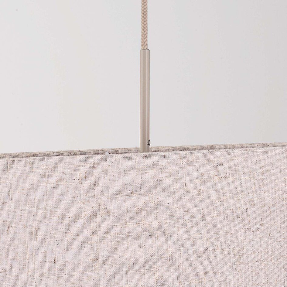 Minimalistische hanglamp Lureva beige met linnen kap, 2-lichts