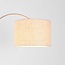 Moderne staande booglamp Lerava beige met linnen kap