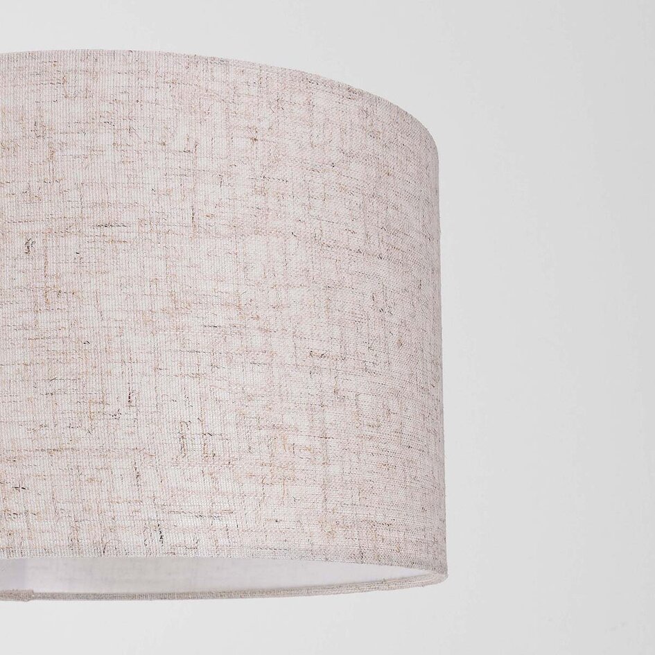 Moderne staande booglamp Lerava beige met linnen kap