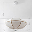 Hanglamp Ovala Ø60 cm - beige linnen kap met bruine accenten