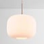 Hanglamp Isolde beige met geribbeld melkwit glas
