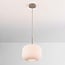 Hanglamp Isolde beige met geribbeld melkwit glas