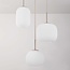 3-lichts hanglamp Serilda - geribbeld melkwit glas
