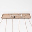 6-lichts hanglamp Odalyn - beige met geribbeld melkwit glas