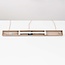 3-lichts hanglamp Meliora - beige met geribbeld melkwit glas