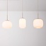Hanglamp Meliora beige met 3 geribbelde glazen kappen